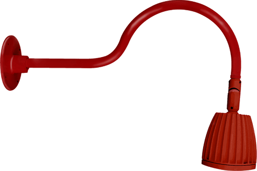 RAB Lighting GN1LED26YR Gooseneck Style1 26W Warm LED No Shade Red