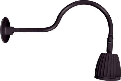 RAB Lighting GN1LED26YRA Gooseneck Style1 26W Warm LED No Shade Rect Refl Bronze