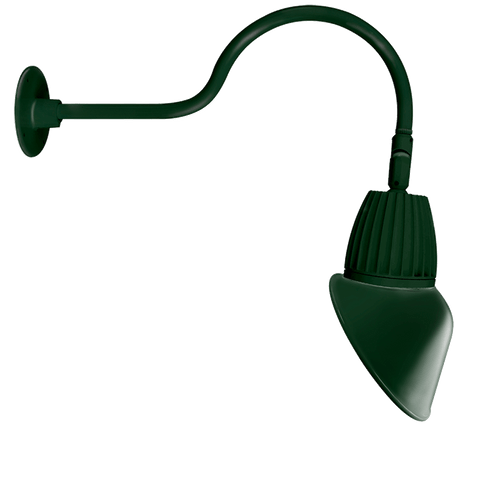 RAB Lighting GN1LED26YRAC11G Gooseneck Style1 26W Warm LED 11" Ac Shade Rect Refl Green