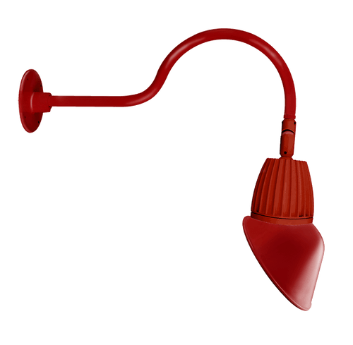 RAB Lighting GN1LED26YRAC11R Gooseneck Style1 26W Warm LED 11" Ac Shade Rect Refl Red