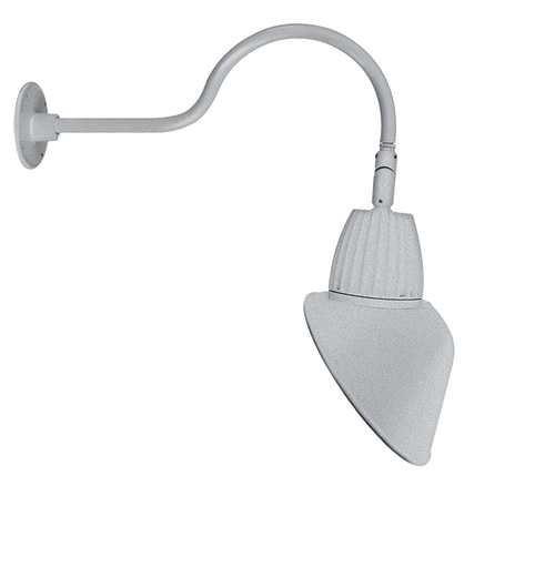 RAB Lighting GN1LED26YRAC11S Gooseneck Style1 26W Warm LED 11" Ac Shade Rect Refl Silver