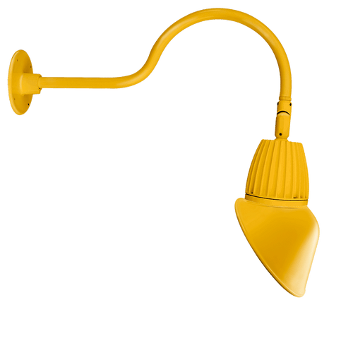 RAB Lighting GN1LED26YRAC11YL Gooseneck Style1 26W Warm LED 11" Ac Shade Rect Refl Yellow