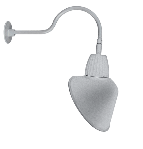 RAB Lighting GN1LED26YRACS Gooseneck Style1 26W Warm LED 15" Ac Shade Rect Refl Silver