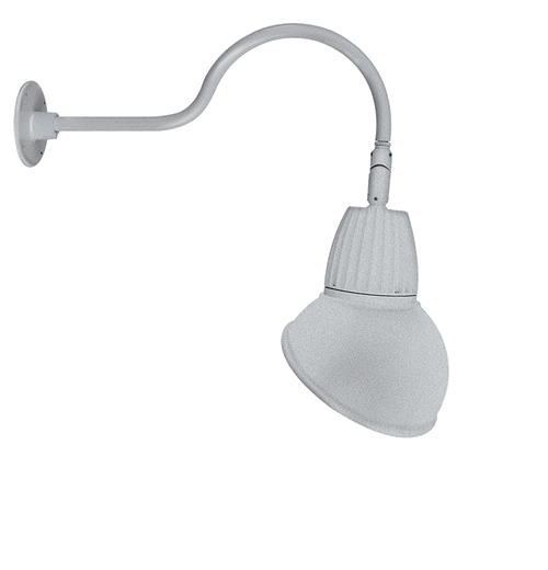 RAB Lighting GN1LED26YRAD11S Gooseneck Style1 26W Warm LED 11" Ad Shade Rect Refl Silver