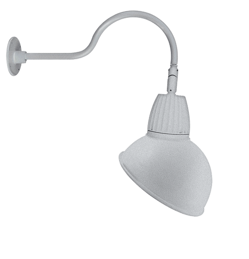 RAB Lighting GN1LED26YRADS Gooseneck Style1 26W Warm LED 15" Ad Shade Rect Refl Silver