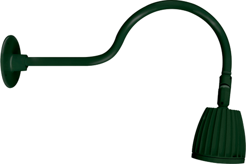 RAB Lighting GN1LED26YRG Gooseneck Style1 26W Warm LED No Shade Rect Refl Green
