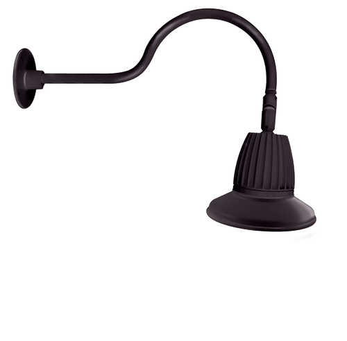 RAB Lighting GN1LED26YRST11A Gooseneck Style1 26W Warm LED 11" St Shade Rect Refl Bronze