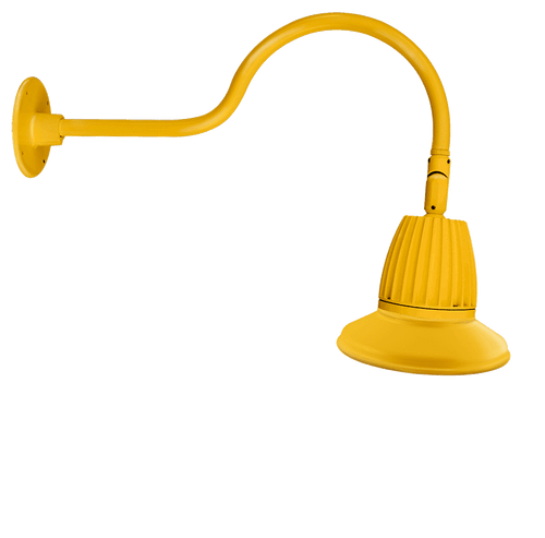 RAB Lighting GN1LED26YRST11YL Gooseneck Style1 26W Warm LED 11" St Shade Rect Refl Yellow