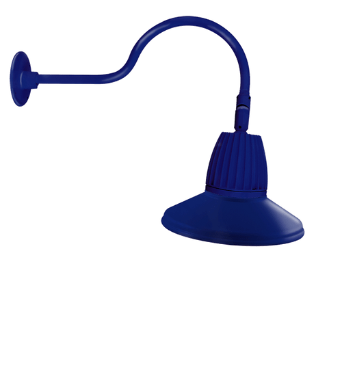 RAB Lighting GN1LED26YRSTBL Gooseneck Style1 26W Warm LED 15" St Shade Rect Refl Blue