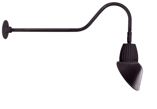 RAB Lighting GN2LED13NAC11A Gooseneck Style2 13W Neutral LED 11" AngLED Cone Shade Bz