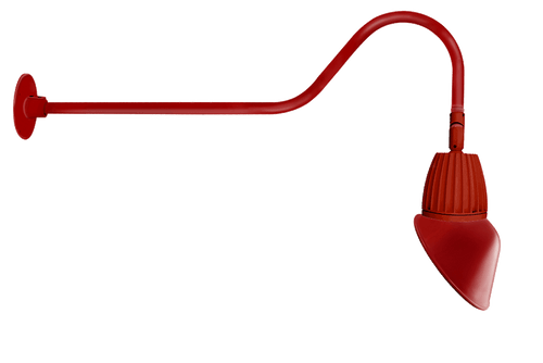 RAB Lighting GN2LED13NAC11R Gooseneck Style2 13W Neutral LED 11" AngLED Cone Shade Red
