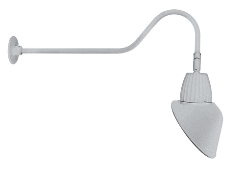 RAB Lighting GN2LED13YRAC11S Gooseneck Style2 13W Warm LED 11" Ac Shade Rect Refl Silver