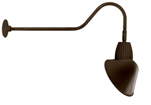 RAB Lighting GN2LED13YRACBWN Gooseneck Style2 13W Warm LED 15" Ac Shade Rect Refl Brown