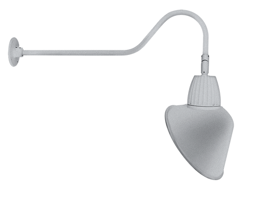 RAB Lighting GN2LED13YRACS Gooseneck Style2 13W Warm LED 15" Ac Shade Rect Refl Silver