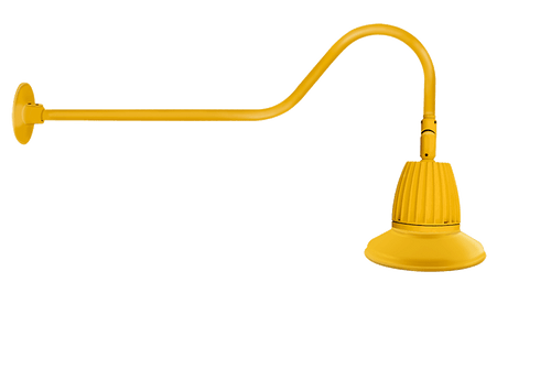 RAB Lighting GN2LED13YRST11YL Gooseneck Style2 13W Warm LED 11" St Shade Rect Refl Yellow
