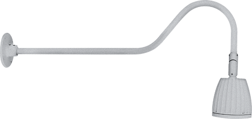 RAB Lighting GN2LED13YS Gooseneck Style2 13W Warm LED No Shade Silver
