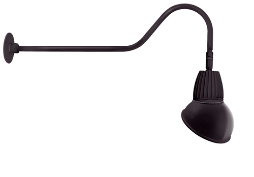 RAB Lighting GN2LED26NRAD11A Gooseneck Style2 26W Neutral LED 11" Ad Shade Rect Refl Bz