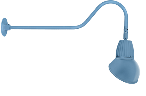 RAB Lighting GN2LED26NRAD11LB Gooseneck Style2 26W Rect Refl Neutral LED 11" Ad Shade Lblu