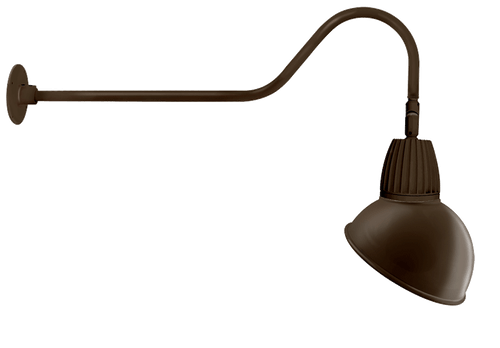 RAB Lighting GN2LED26NRADBWN Gooseneck Style2 26W Neutral LED 15" Ad Shade Rect Refl Bwn