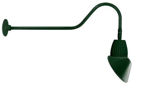 RAB Lighting GN2LED26NSAC11G Gooseneck Style2 26W Neutral LED 11" Ac Shade Spot Refl Grn