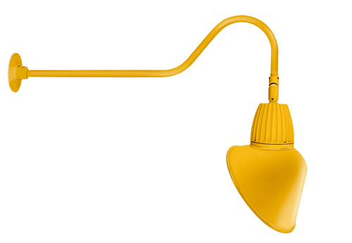 RAB Lighting GN2LED26YRACYL Gooseneck Style2 26W Warm LED 15" Ac Shade Rect Refl Yellow