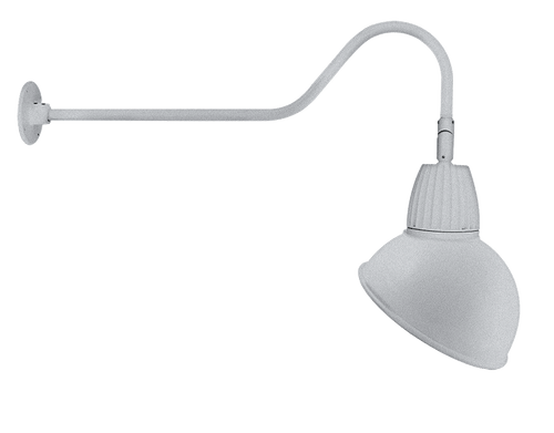 RAB Lighting GN2LED26YRADS Gooseneck Style2 26W Warm LED 15" Ad Shade Rect Refl Silver