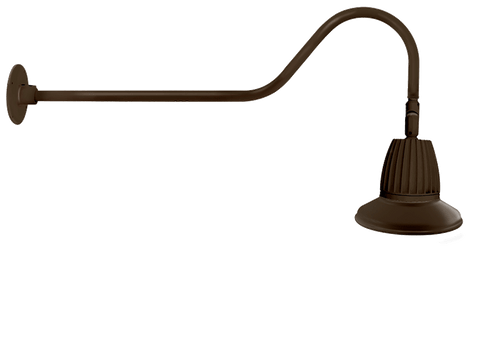 RAB Lighting GN2LED26YSST11BWN Gooseneck Style2 26W Warm LED 11" St Shade Spot Refl Brown