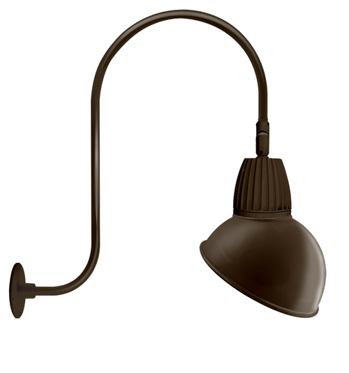 RAB Lighting GN3LED13NADBWN Gooseneck Style3 13W Neutral LED 15" AngLED Dome Shade Bwn