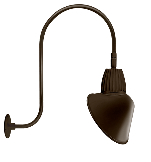 RAB Lighting GN3LED13YACBWN Gooseneck Style3 13W Warm LED 15" AngLED Cone Shade Brown
