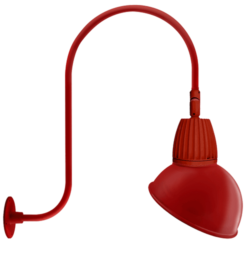 RAB Lighting GN3LED13YADR Gooseneck Style3 13W Warm LED 15" AngLED Dome Shade Red