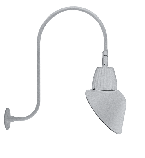 RAB Lighting GN3LED13YRAC11S Gooseneck Style3 13W Warm LED 11" Ac Shade Rect Refl Silver