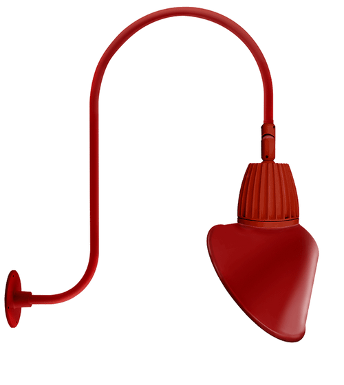 RAB Lighting GN3LED13YRACR Gooseneck Style3 13W Warm LED 15" Ac Shade Rect Refl Red