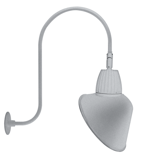 RAB Lighting GN3LED13YRACS Gooseneck Style3 13W Warm LED 15" Ac Shade Rect Refl Silver