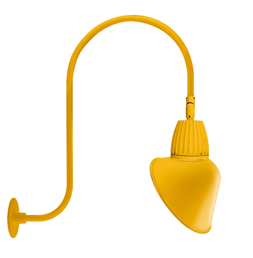 RAB Lighting GN3LED13YRACYL Gooseneck Style3 13W Warm LED 15" Ac Shade Rect Refl Yellow