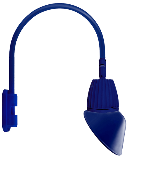 RAB Lighting GN5LED26YRAC11BL Gooseneck Style5 26W Warm LED 11" Ac Shade Rect Refl Blue