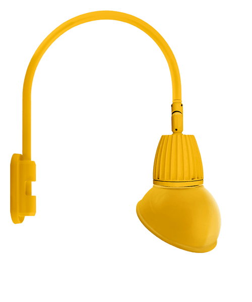 RAB Lighting GN5LED26YRAD11YL Gooseneck Style5 26W Warm LED 11" Ad Shade Rect Refl Yellow