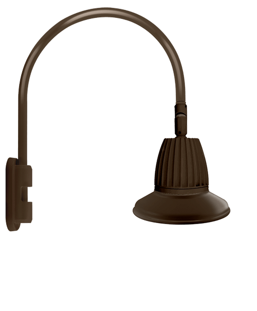 RAB Lighting GN5LED26YSST11BWN Gooseneck Style5 26W Warm LED 11" St Shade Spot Refl Brown