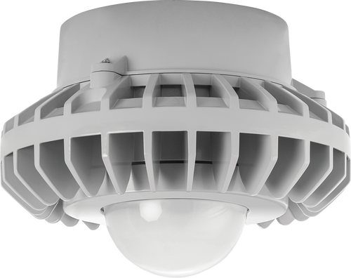 RAB Lighting HAZPLED26FA HazLED 26W Cool LED Pendant W/ Amber Frosted Globe Gray RAB Lighting HAZPLED26FA HazLED 26W Cool LED Pendant W/ Amber Frosted Globe Gray