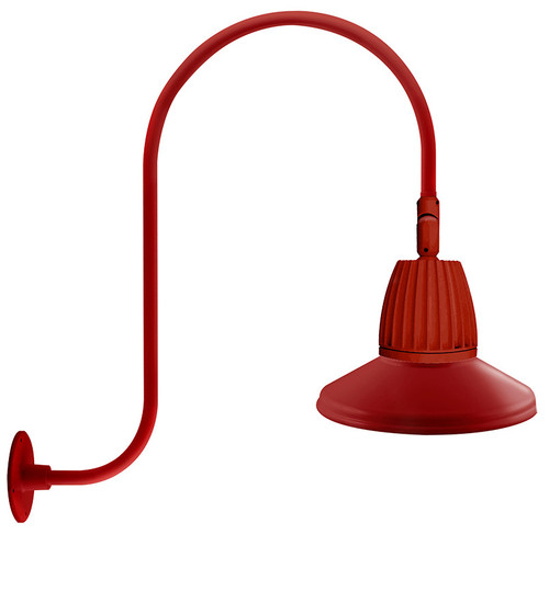 RAB Lighting GN3LED13YSTR RAB Lighting GN3LED13YSTR Gooseneck Style3 13W Warm LED 15 Straight Shade Red
