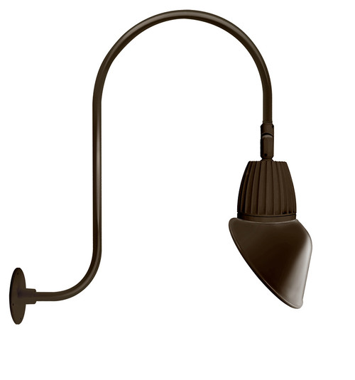 RAB Lighting GN3LED26NAC11BWN RAB Lighting GN3LED26NAC11BWN Gooseneck Style3 26W Neutral LED 11 AngLED Cone Shade Bwn