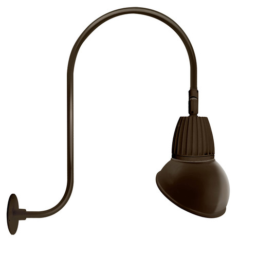 RAB Lighting GN3LED26NSAD11BWN RAB Lighting GN3LED26NSAD11BWN Gooseneck Style3 26W Neutral LED 11 Ad Shade Spot Refl Bwn
