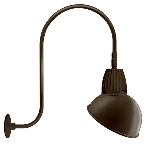 RAB Lighting GN3LED26YRADBWN RAB Lighting GN3LED26YRADBWN Gooseneck Style3 26W Warm LED 15 Ad Shade Rect Refl Brown