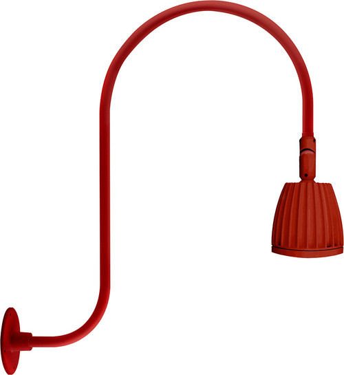 RAB Lighting GN3LED26YRR RAB Lighting GN3LED26YRR Gooseneck Style3 26W Warm LED No Shade Rect Refl Red