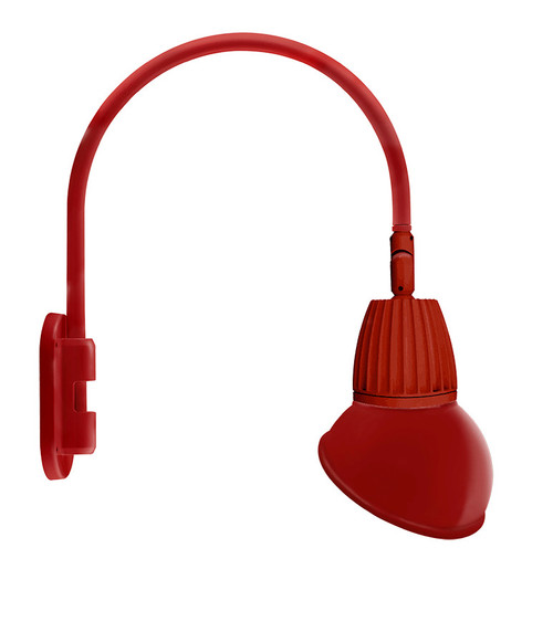 RAB Lighting GN4LED13NAD11R RAB Lighting GN4LED13NAD11R Gooseneck Style4 13W Neutral LED 11 AngLED Dome Shade Red