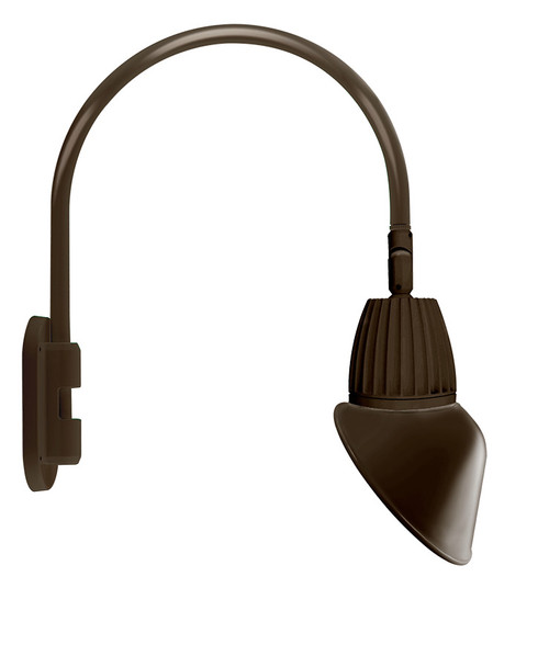 RAB Lighting GN4LED13NRAC11BWN RAB Lighting GN4LED13NRAC11BWN Gooseneck Style4 13W Neutral LED 11 Ac Shade Rect Refl Bwn