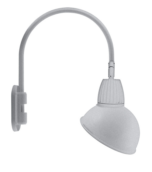 RAB Lighting GN4LED13YADS RAB Lighting GN4LED13YADS Gooseneck Style4 13W Warm LED 15 AngLED Dome Shade Silver