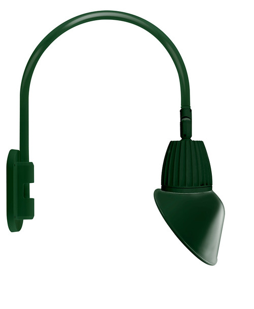 RAB Lighting GN4LED13YSAC11G RAB Lighting GN4LED13YSAC11G Gooseneck Style4 13W Warm LED 11 Ac Shade Spot Refl Green