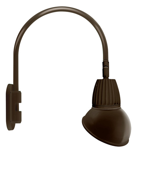 RAB Lighting GN4LED26NRAD11BWN RAB Lighting GN4LED26NRAD11BWN Gooseneck Style4 26W Neutral LED 11 Ad Shade Rect Refl Bwn