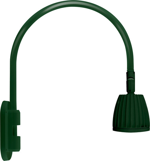 RAB Lighting GN4LED26YRG RAB Lighting GN4LED26YRG Gooseneck Style4 26W Warm LED No Shade Rect Refl Green