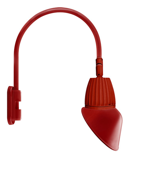 RAB Lighting GN5LED13NAC11R RAB Lighting GN5LED13NAC11R Gooseneck Style5 13W Neutral LED 11 AngLED Cone Shade Red